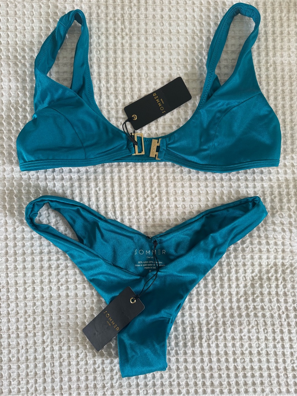 Teal Scoop Front V-Waist Bikini Set - Women Swim - Picture 4 of 4